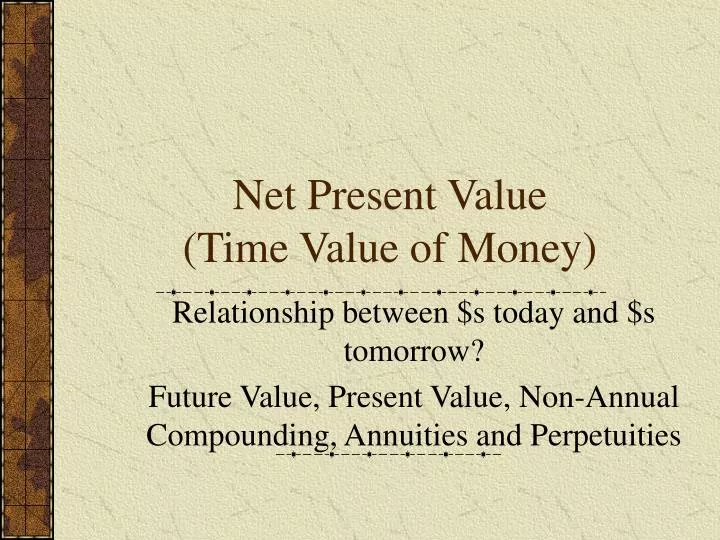 net present value time value of money