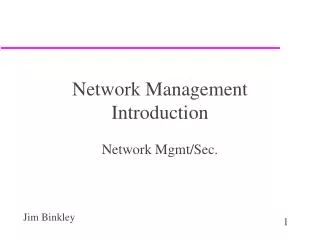 Network Management Introduction