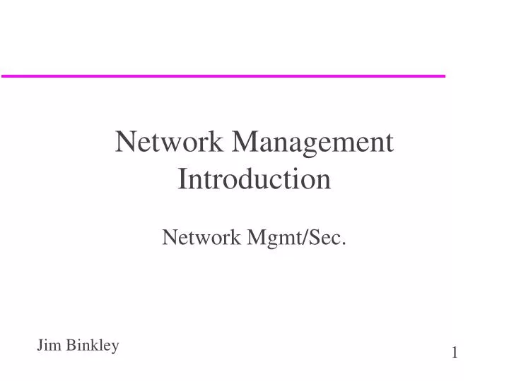 network management introduction
