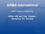 ARMA International - slide 1
