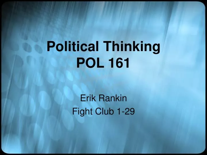 political thinking pol 161