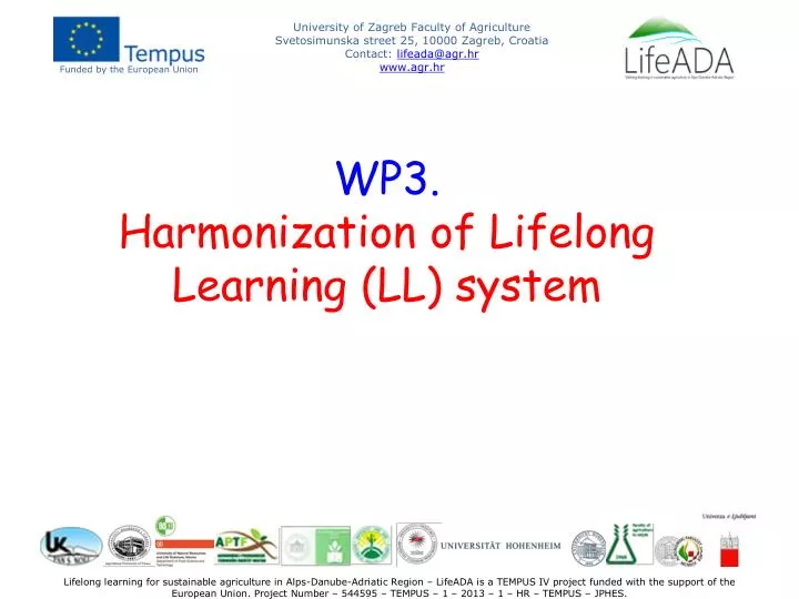 wp3 harmonization of lifelong learning ll system