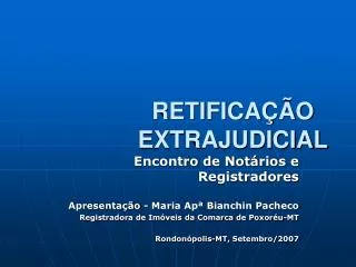 retifica o extrajudicial