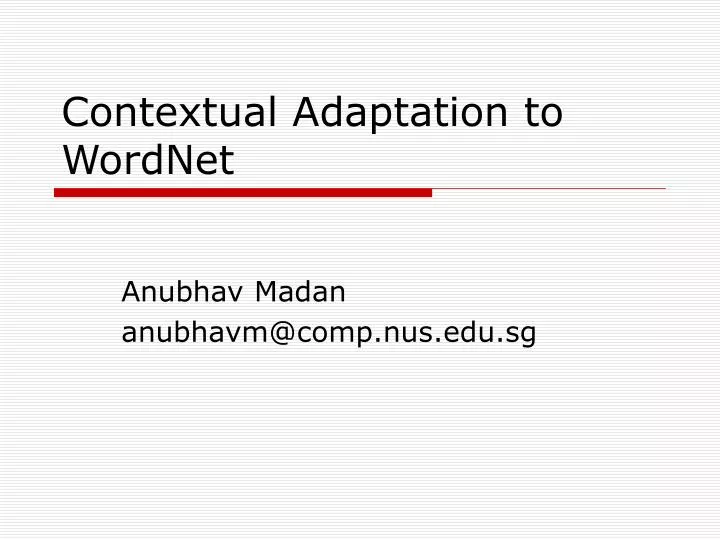 contextual adaptation to wordnet
