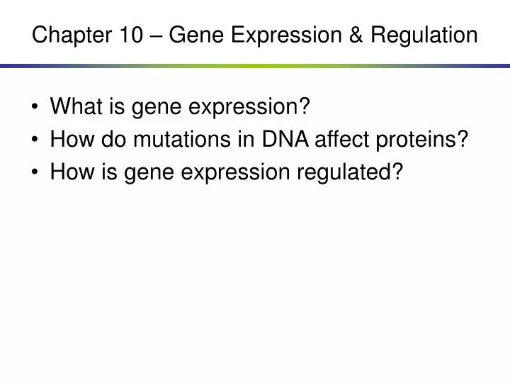 chapter 10 gene expression regulation