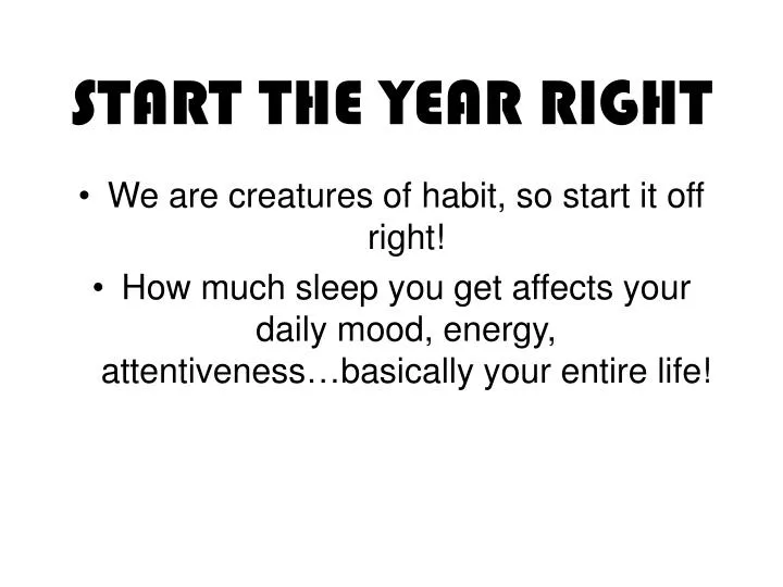 start the year right