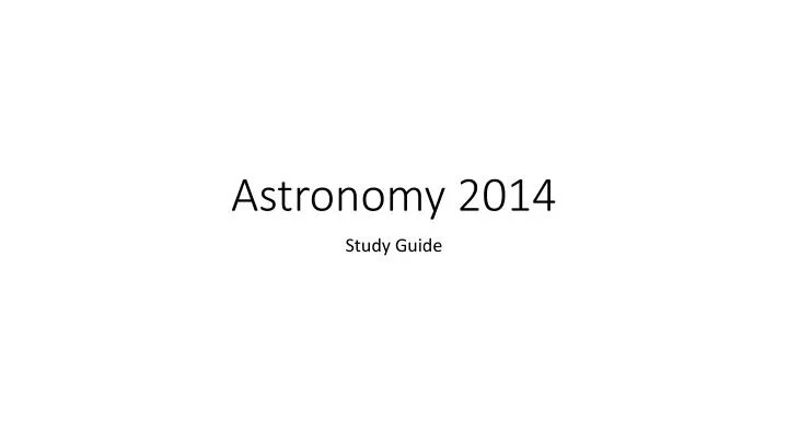 astronomy 2014