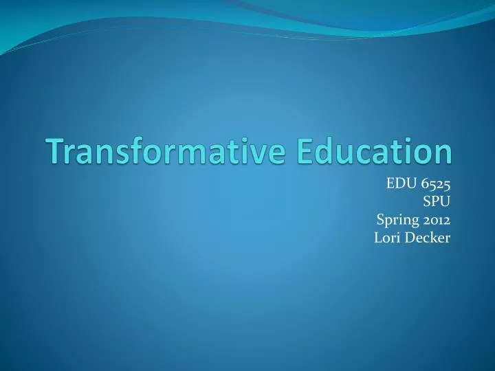transformative education