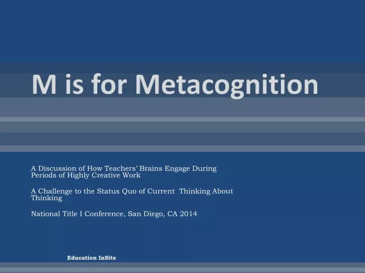 m is for metacognition