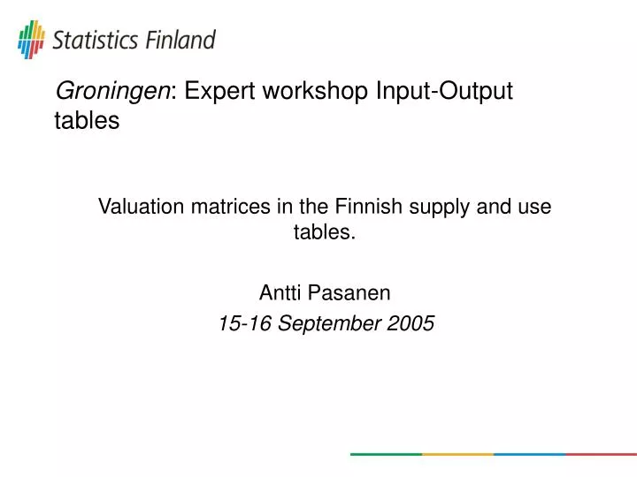 groningen expert workshop input output tables