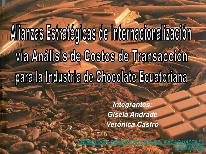 integrantes gisela andrade ver nica castro cronologia de la evolucion del cacao hasta el chocolate