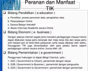 peranan dan manfaat tik