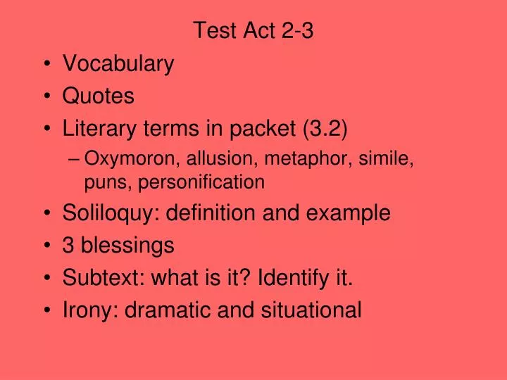 test act 2 3