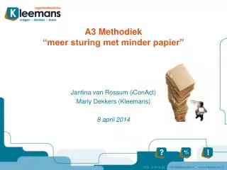 a3 methodiek meer sturing met minder papier
