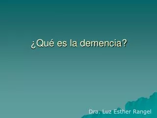 qu es la demencia