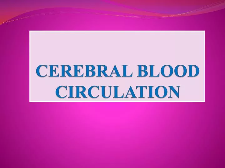 cerebral blood circulation
