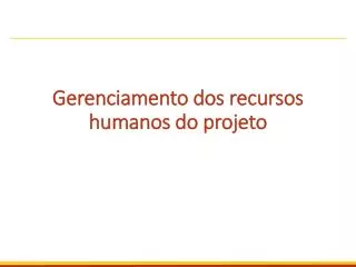 gerenciamento dos recursos humanos do projeto