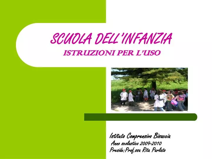 scuola dell infanzia istruzioni per l uso