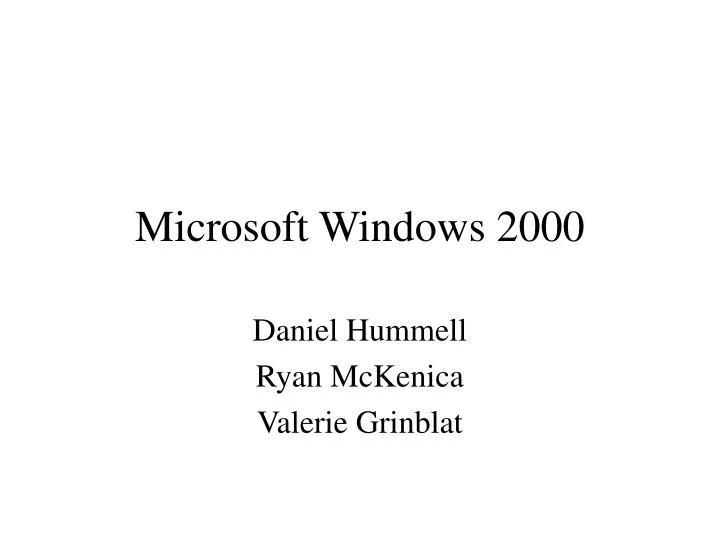 microsoft windows 2000