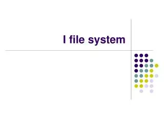i file system