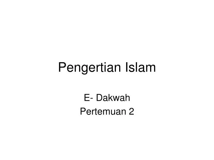 pengertian islam