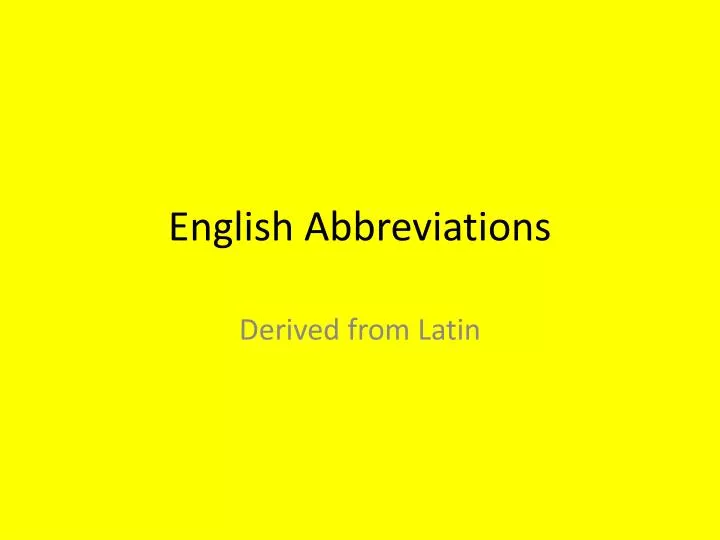 english abbreviations