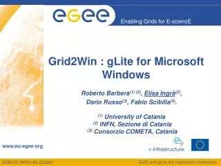 Grid2Win : gLite for Microsoft Windows