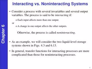 Interacting vs. Noninteracting Systems