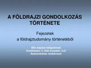 a f ldrajzi gondolkoz s t rt nete