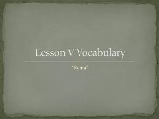 lesson v vocabulary