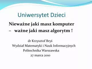 uniwersytet dzieci