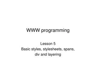 WWW programming