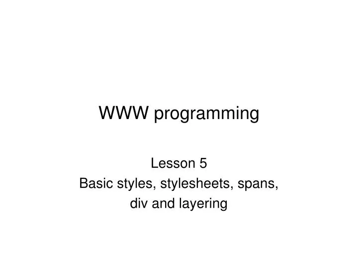 www programming