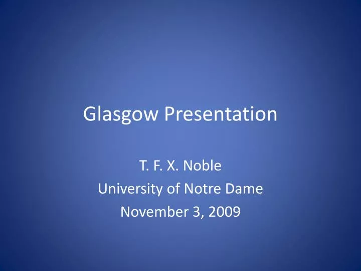 glasgow presentation