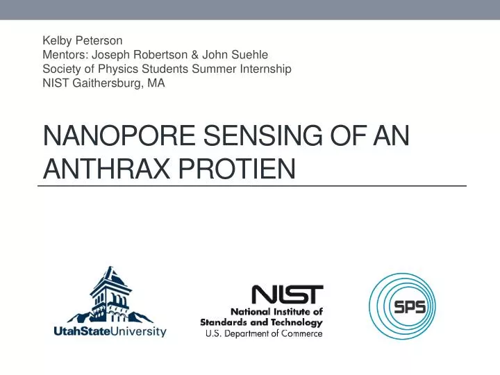 nanopore sensing of an anthrax protien
