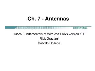 Ch. 7 - Antennas