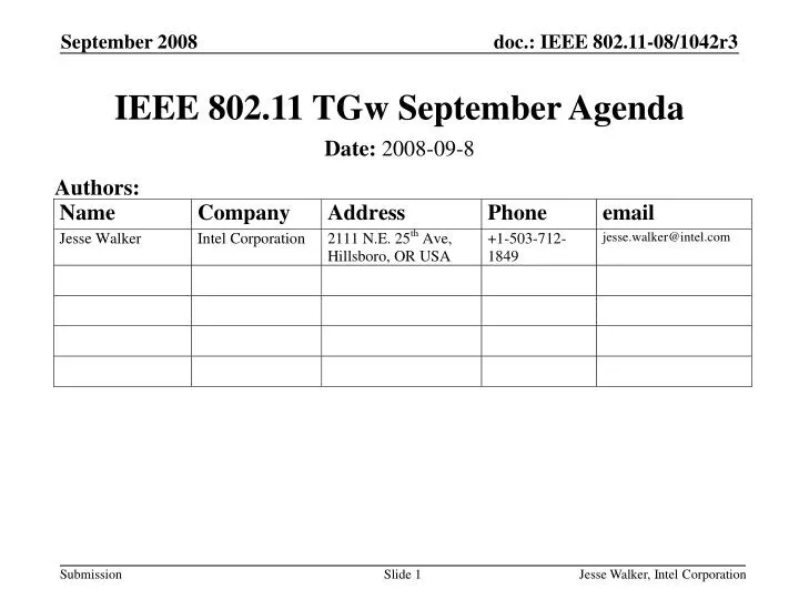 ieee 802 11 tgw september agenda