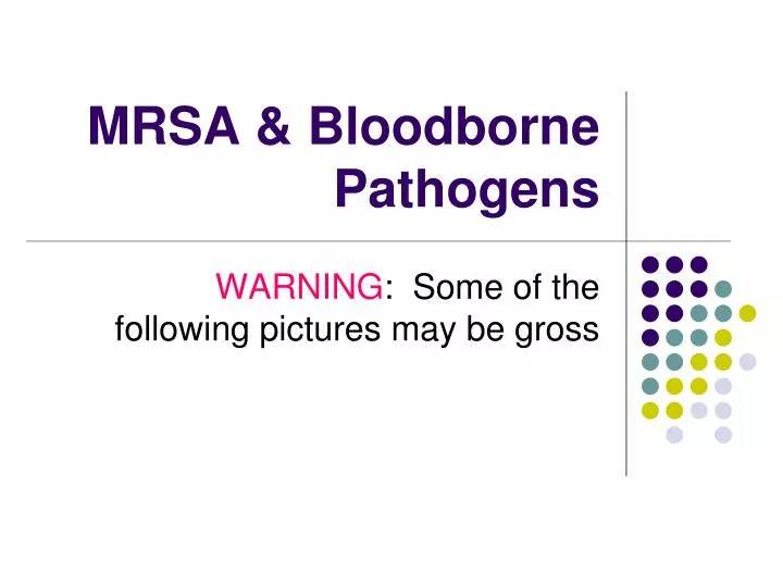 mrsa bloodborne pathogens