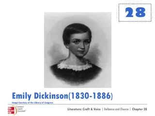 Emily Dickinson(1830-1886 ) Image Courtesy of the Library of Congress