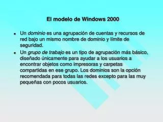 el modelo de windows 2000