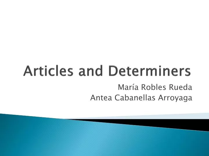 articles and determiners
