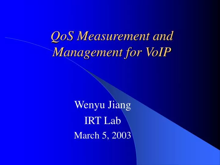 qos measurement and management for voip
