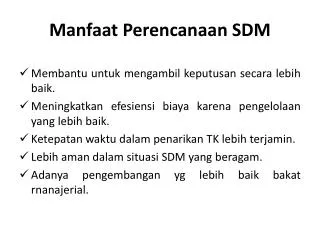 manfaat perencanaan sdm