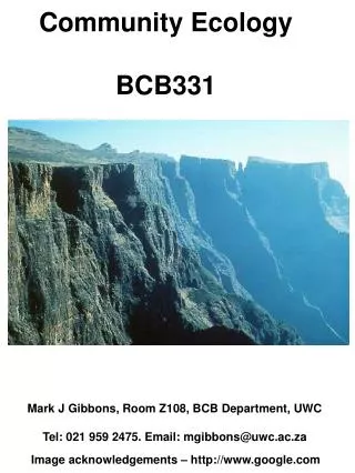 Community Ecology BCB331
