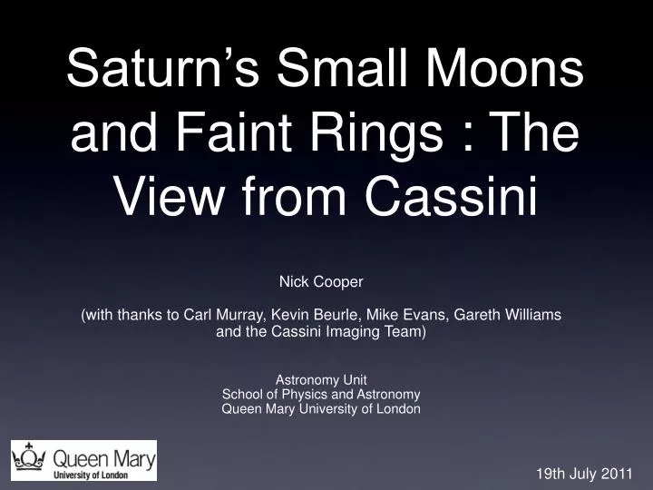saturn s small moons and faint rings the view from cassini