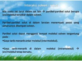 interaksi solven solut