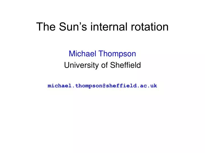 the sun s internal rotation
