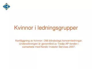 kvinnor i ledningsgrupper