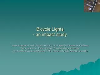 Bicycle Lights - an impact study