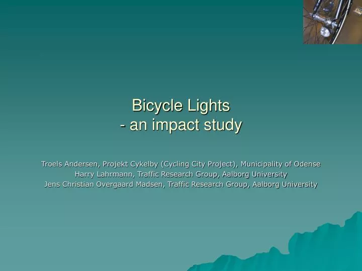 bicycle lights an impact study